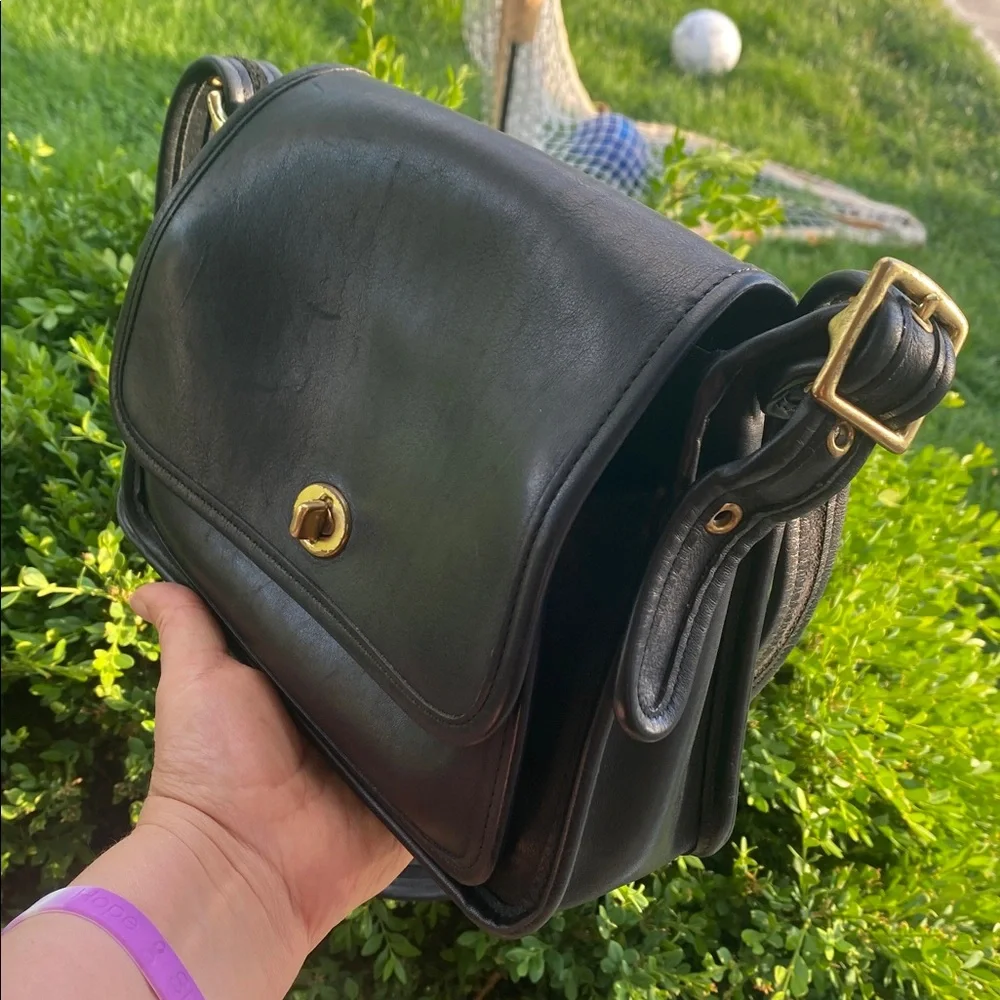 🖤🖤Vintage Coach Rambler’s Legacy Crossbody Bag 9061 Black Glove Tanned Leather🖤🖤 - Picture 15 of 17